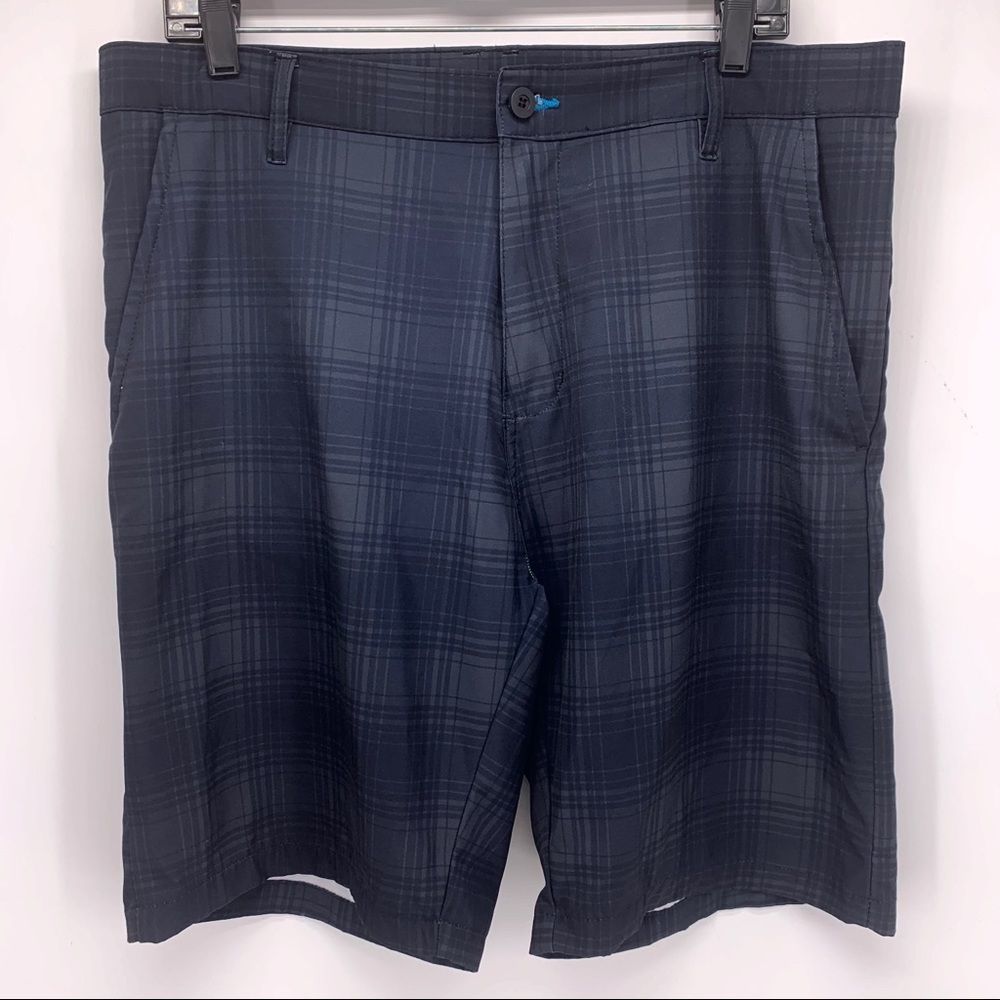 Burnside Blue Plaid Shorts Size 34
